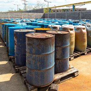 Hazardous waste barrels