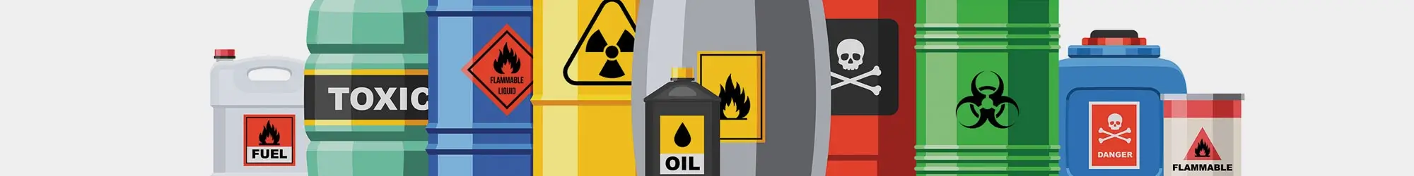 Range of chemical waste items